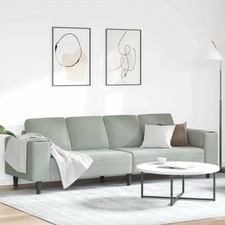 4 Seater Large Comfy Sage Green Modern Sofa Easy Install Fabric Couch