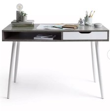 Habitat Concrete Style Office Desk - Grey | Sturdy Workstation for Home Office