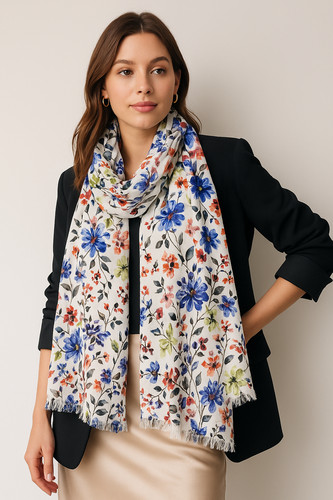 Ladies floral summer scarf - floral,