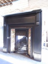 Original Slate Fire Surround WITH Cast Iron Fireplace Insert
