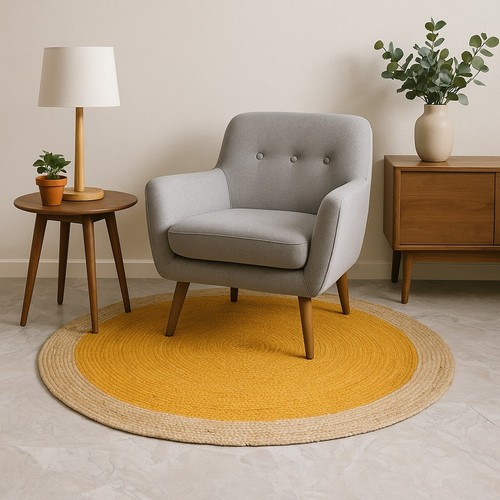 Rug jute round - rug,