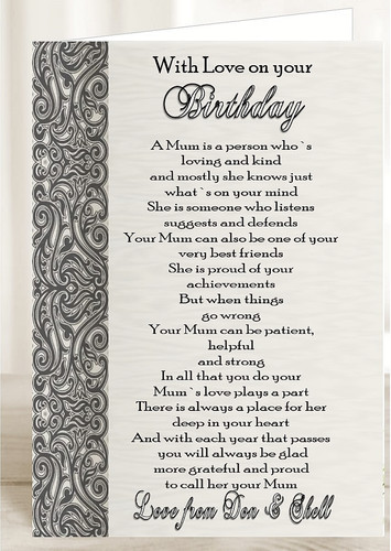Personalised birthday card mum - card,