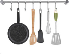 Kitchen Utensil Rack Kitchen Rail Hanging Utensil Holder Wall Mounted Pot Pan 