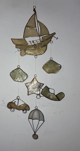 Capiz shell brass vintage - &,