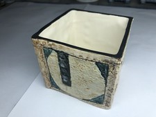 TROIKA CUBE BRICK SQUARE VASE POT BY A W ANNETTE WALTERS LATE 1960s