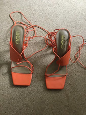 Ego size 5 orange quirky heel shoes