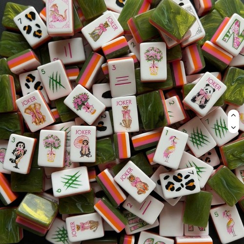 Engraved american mahjong - engraved,