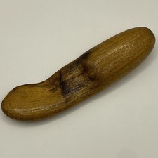 Hand Carved Wooden Massager Tool 16cm Natural Wood Finish Vintage Style