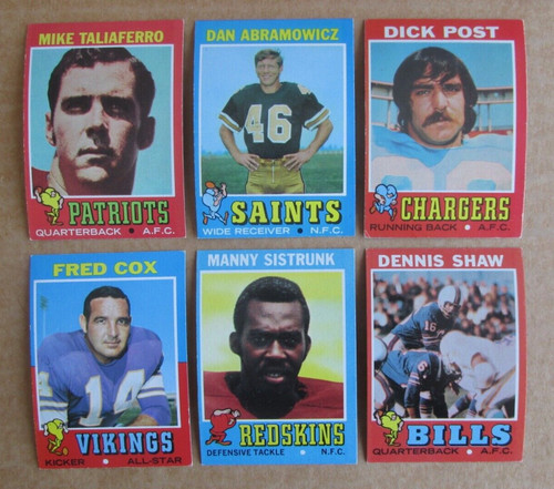 1971 topps football - football, card