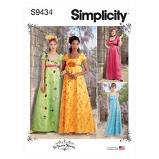 SIMPLICITY 9434 MISSES WOMEN'S REGENCY DRESSES Sewing Pattern 10-14 & 20W-28W