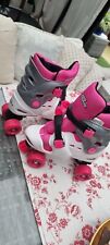 Kids Girls Osprey White & Pink Quad Skates Roller Skates Adjustable Sizes 1-4