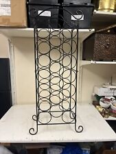 Black Metal 21 Bottle Wine Rack Drink Storage Floor Standing