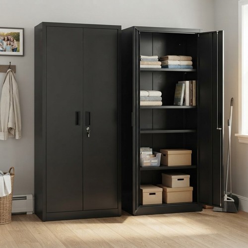 Heavy duty black metal storage - black,