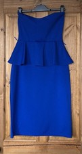 Evita blue strapless peplum