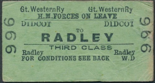 Railway ticket gwr 3rd - gwr,