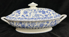 Minton Shalimar Blue & White Large Vegetable Tureen with Lid