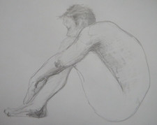 Male nude pencil - , a