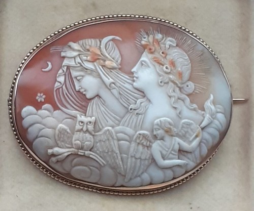 Grand tour shell cameo - shell, brooch