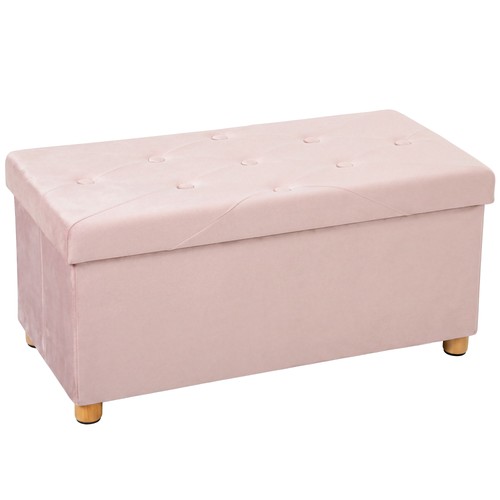 Homcom velvet foldable ottoman - velvet,