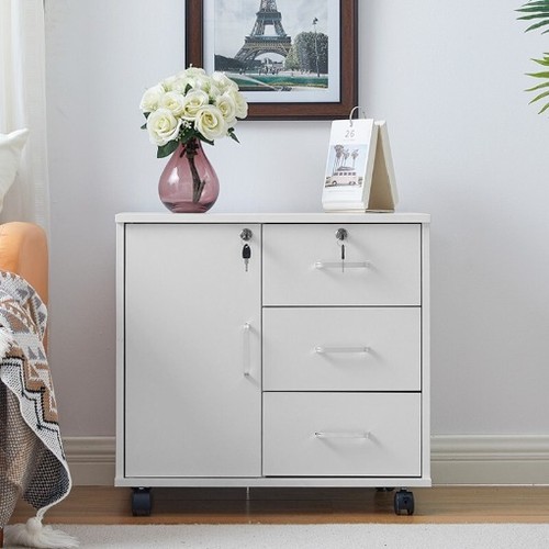 Mobile printer stand - stand, white