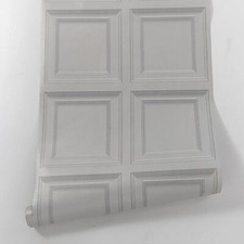 3D Wood Effect Panel Wallpaper Wooden Panel Frame Textured Livingroom Wall Paper