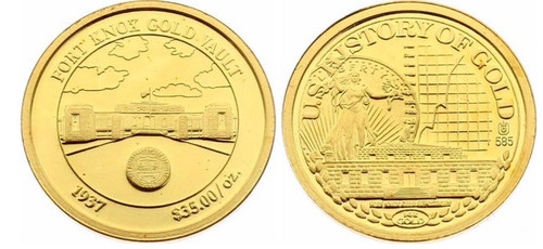 Solid gold coin - 0.5, grams