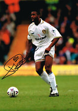LUCAS RADEBE PROOF HAND SIGNED ACTION PHOTO LEEDS UNITED COA AUTOGRAPH b