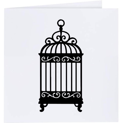 Ornate birdcage greeting - birdcage',