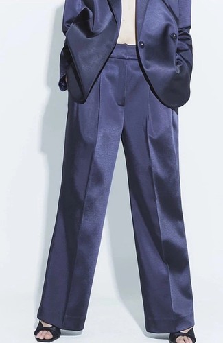 River island wide leg satin - leg,