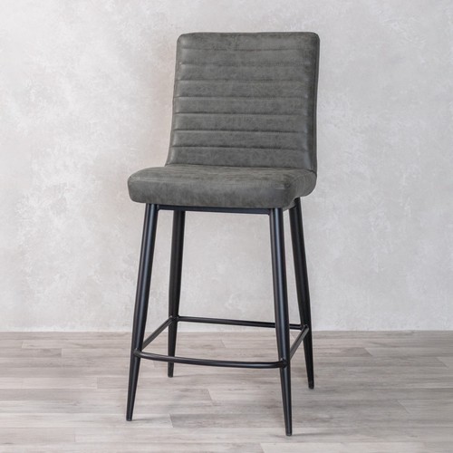 Green bar stool faux - stool, leather
