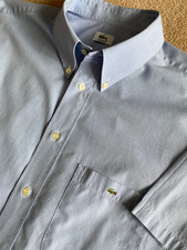 VINTAGE 90'S LACOSTE BLUE SHORT SLEEVE SHIRT SIZE 45 XXL 2XL 3XL XXXL