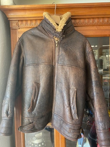 Vintage real sheepskin double - sheepskin,