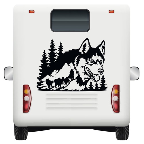 Wolf camper van sticker - van,
