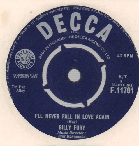 Billy furyin summer - billy, fury(7"
