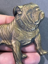 MACK Truck Bulldog Brass Paperweight Metal Dog Tractor Trailer Sign Advertising
