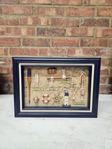 Vintage nautical shadow box - nautical,