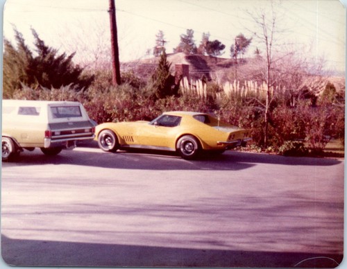 1970s yellow chevy corvette - 1970s,
