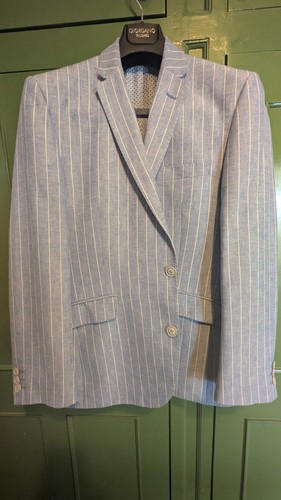 Light blue stripey linen blend