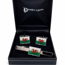 Welsh Dragon Cufflinks & Tie