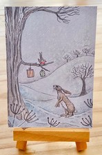 ACEO original illustration of a Christmas scene. ‘Gifts’  Signed.’ KB