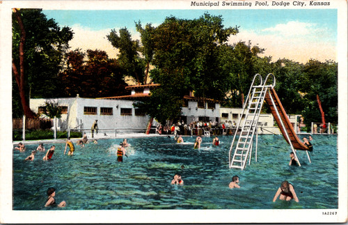 Postcard municipal swimming - postcard,