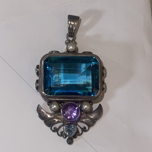 Shankari pendant blue topaz - shankari, pendant,
