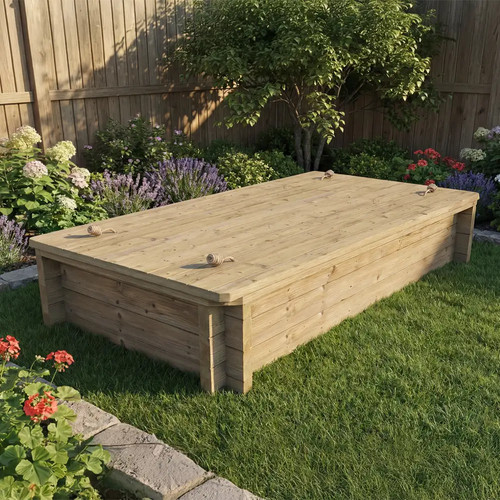 Wooden sandpit 1m - wooden,