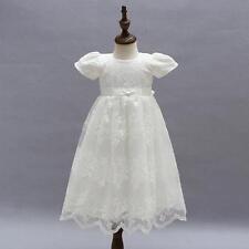 Sale Baby Girl Baptism Dress Ivory Embroidery Toddler Christening Lace Gown