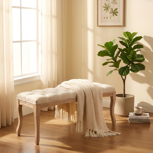French tufted bench - 43.3",