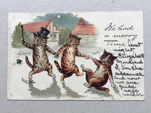 Louis wain cat postcard - (tuck),