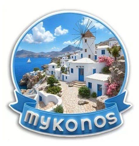 Fridge magnet mykonos themed - fridge,