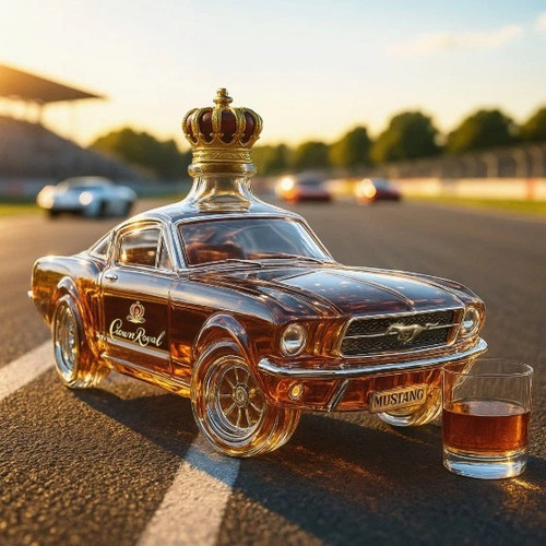 Car whiskey bottle - bottle, red