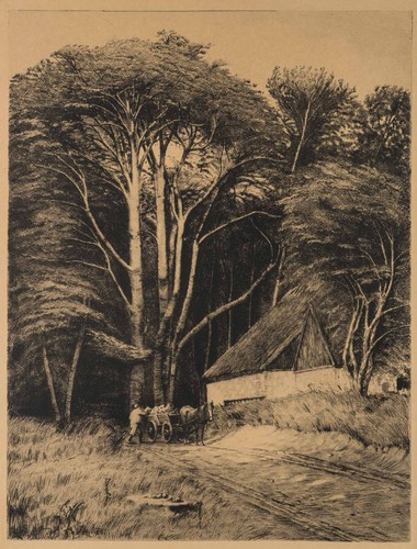 Farmer with horse - carriage, at