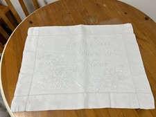 Antique Hand Sewn Whitework Embroidered Cotton Nightdress Case. Unique Verse